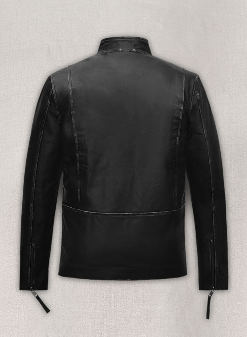 Rubbed Black Bradley Cooper Burnt Leather Jacket - LeatherCult