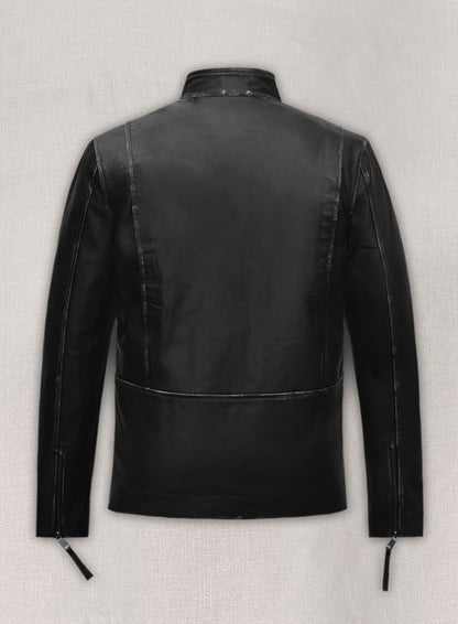 Rubbed Black Bradley Cooper Burnt Leather Jacket - LeatherCult