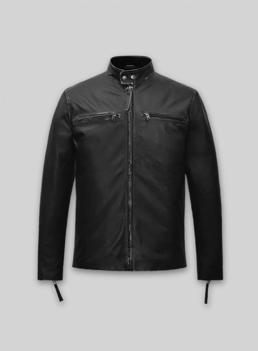 Rubbed Black Bradley Cooper Burnt Leather Jacket