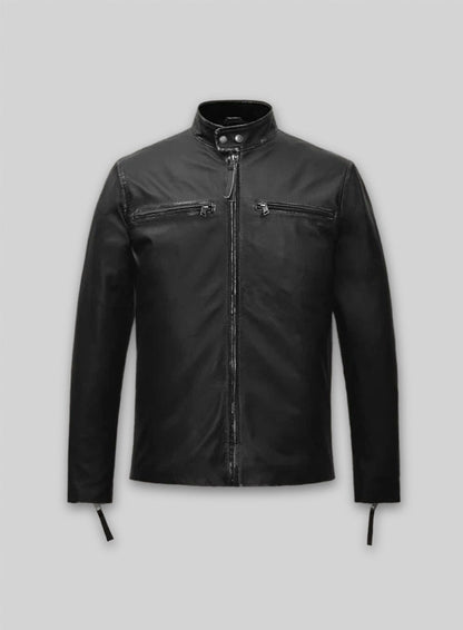 Rubbed Black Bradley Cooper Burnt Leather Jacket