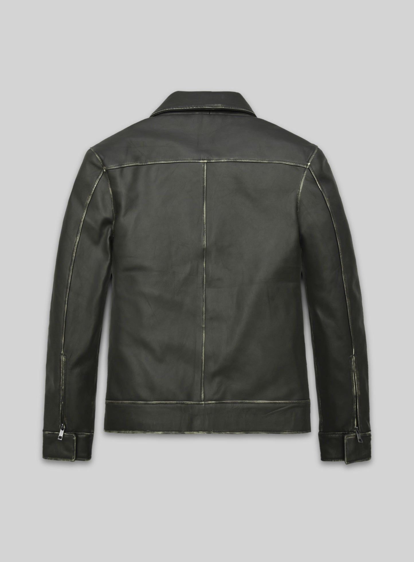 Rubbed Charcoal Jason Bateman Leather Jacket