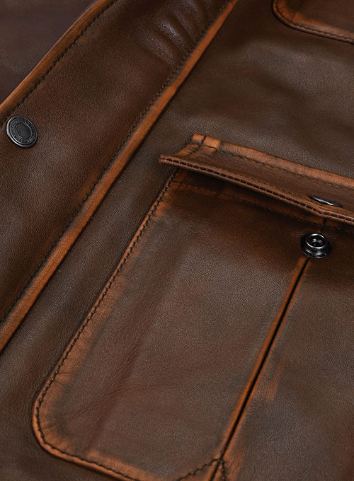 Rubbed Tan Rafael Nadal Leather Jacket - LeatherCult