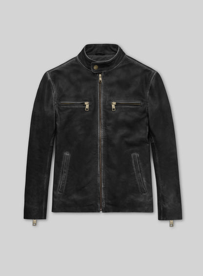 Rubbed Black Mark Wahlberg Contraband Leather Jacket