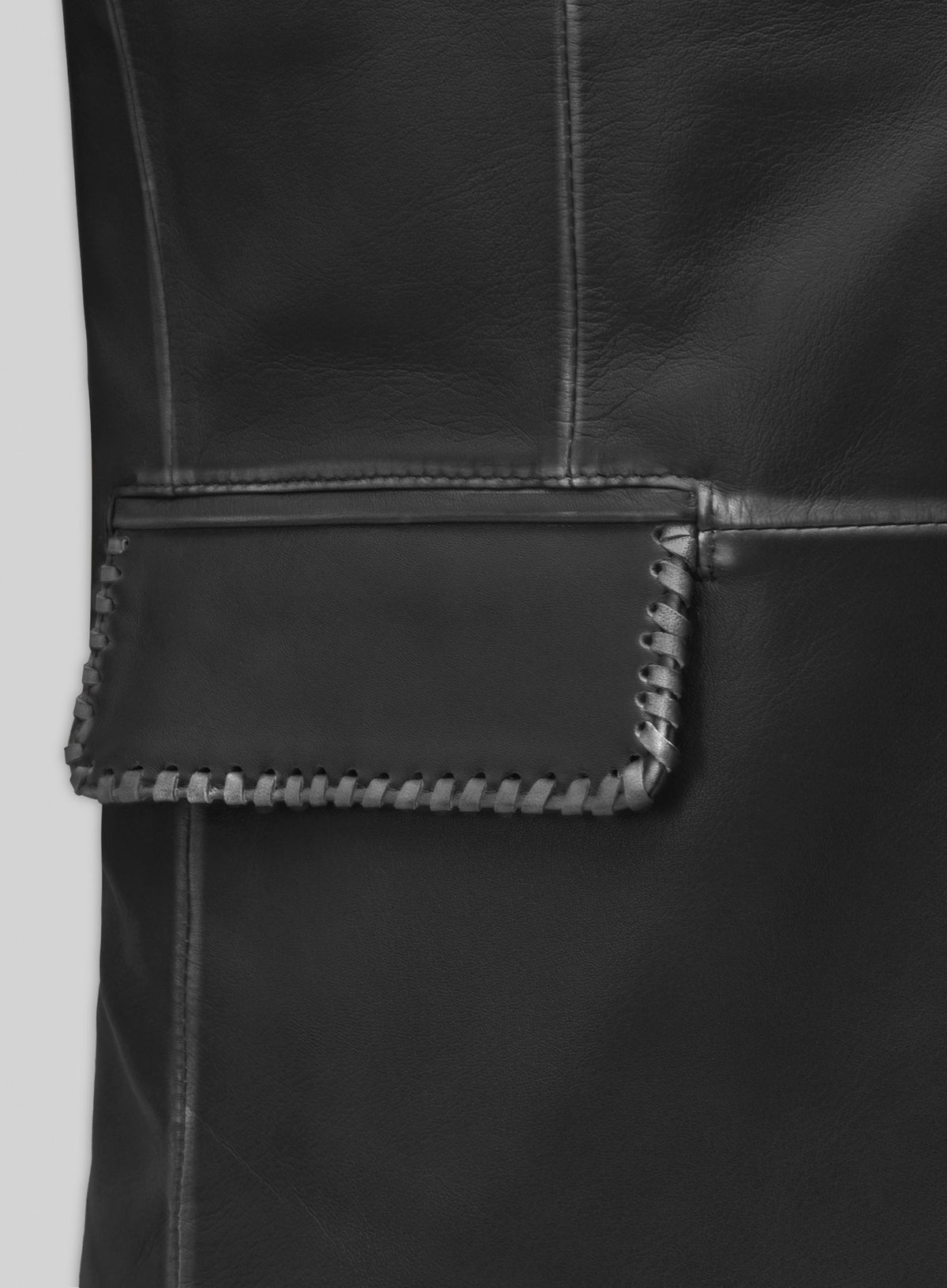 Rubbed Black Medieval Leather Blazer