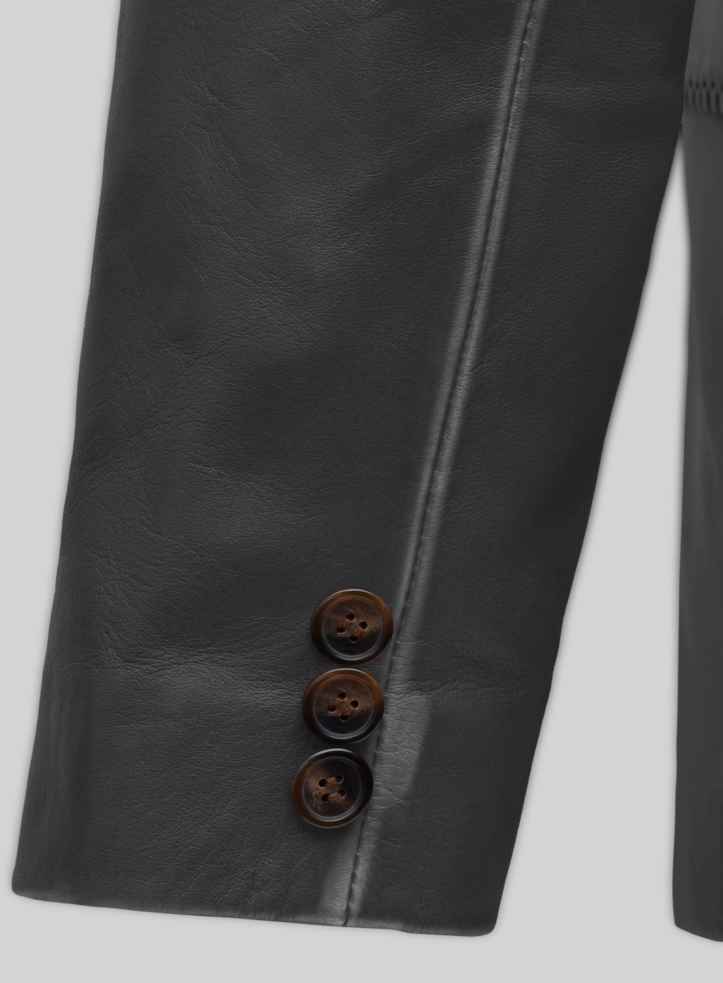 Rubbed Black Medieval Leather Blazer