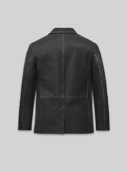 Rubbed Black Medieval Leather Blazer