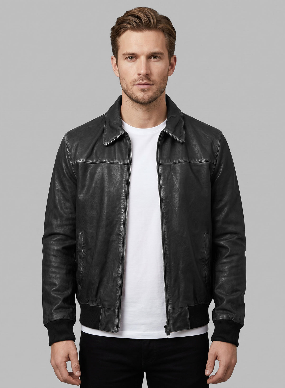 Rubbed Black Washed Jai Courtney A Good Day to Die Hard Jacket