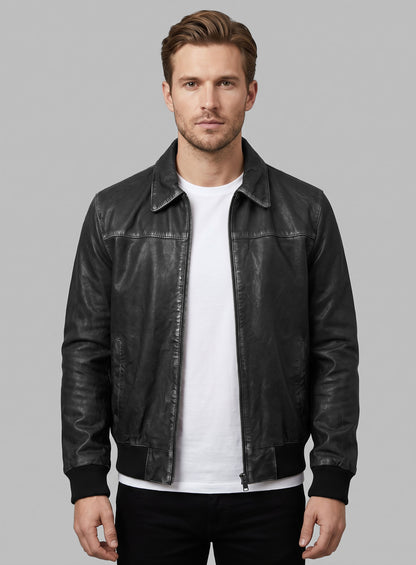 Rubbed Black Washed Jai Courtney A Good Day to Die Hard Jacket