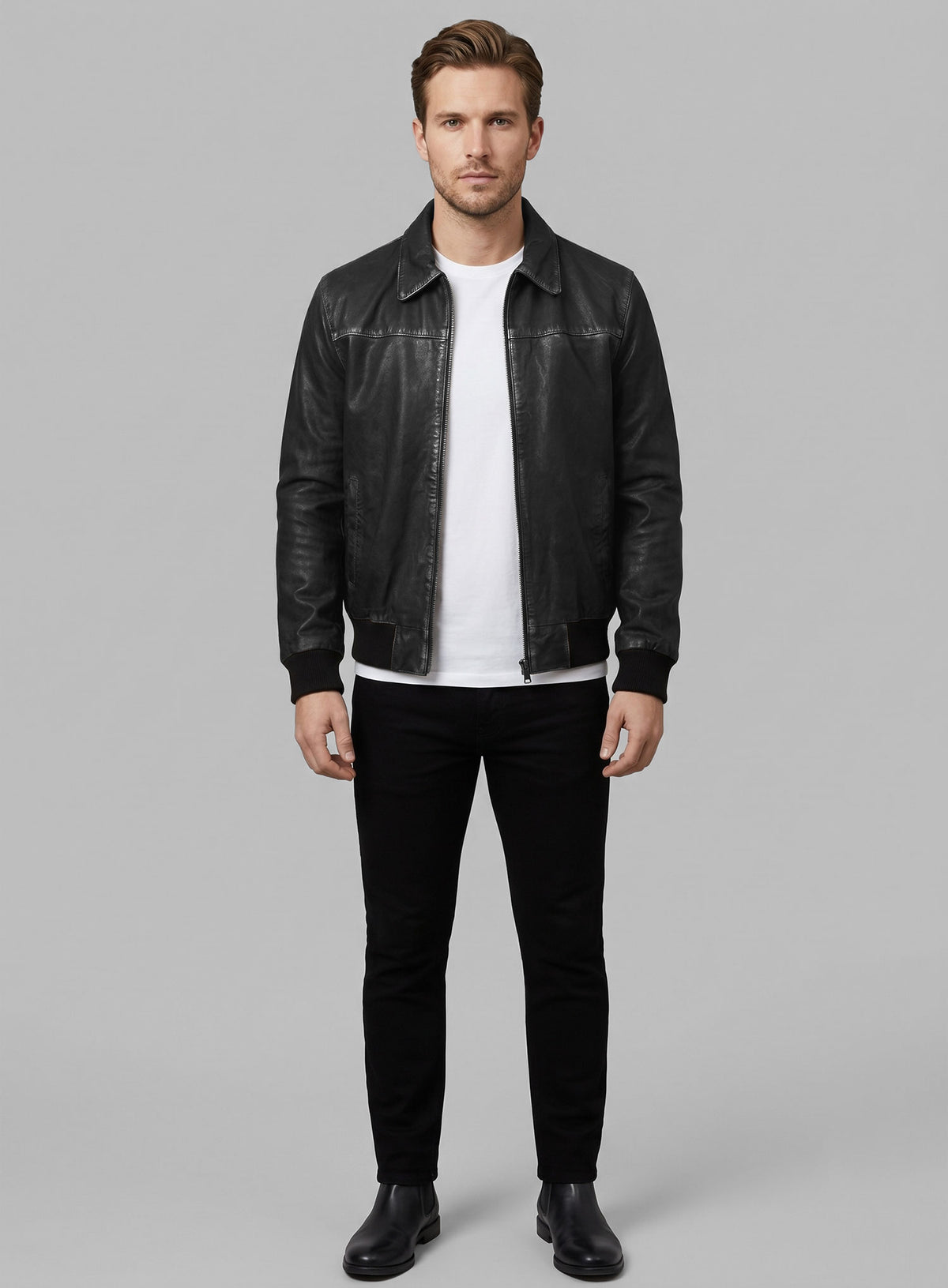 Rubbed Black Washed Jai Courtney A Good Day to Die Hard Jacket
