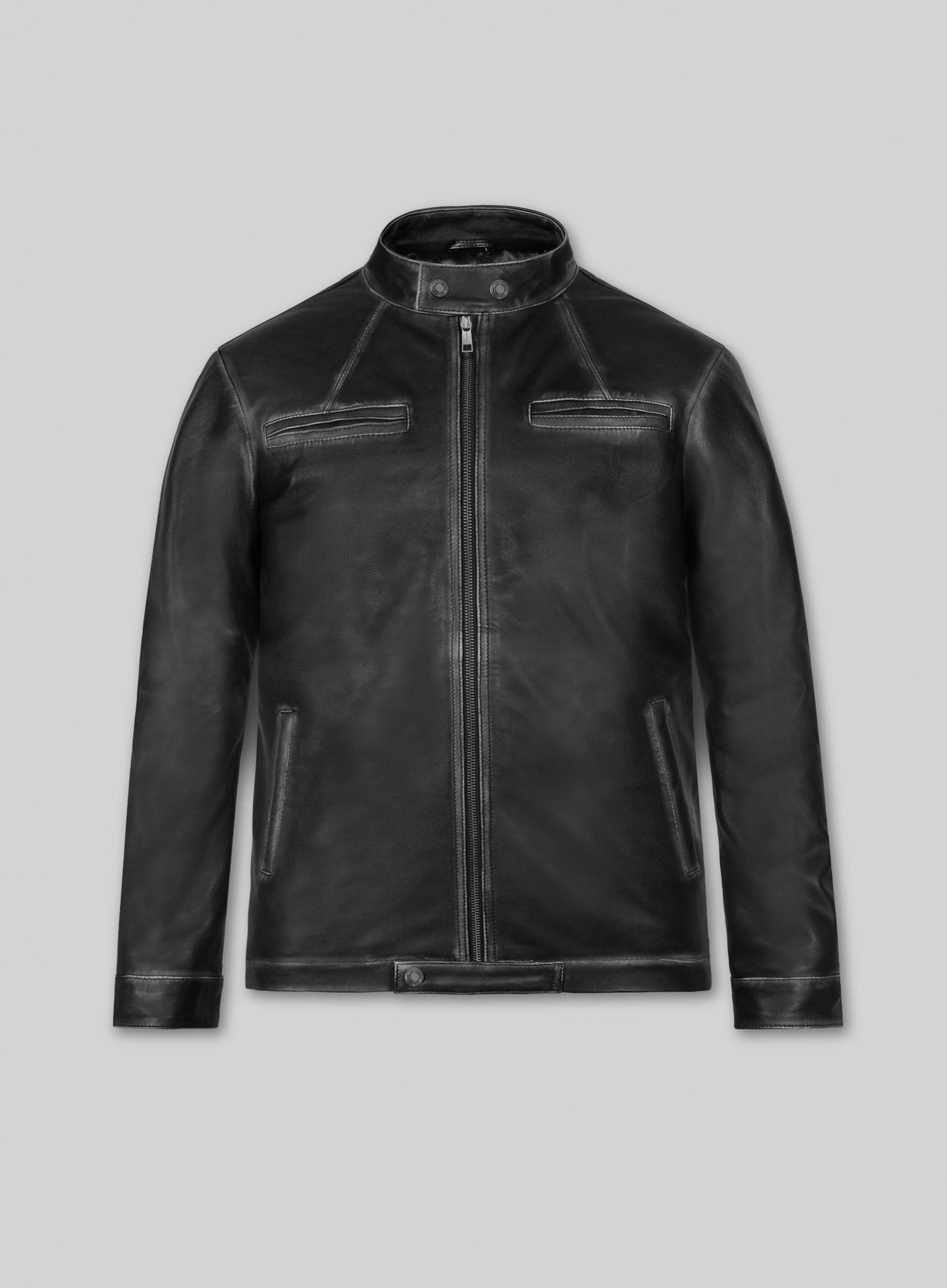 Rubbed Black Zac Efron 17 Again Leather Jacket