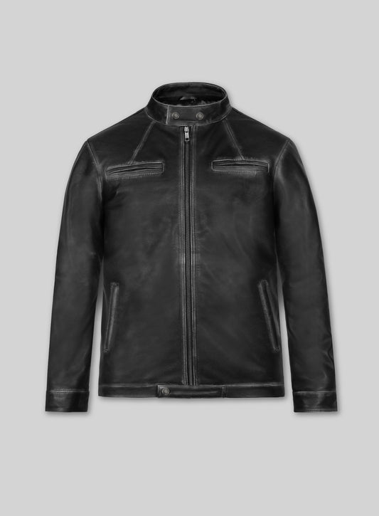 Rubbed Black Zac Efron 17 Again Leather Jacket