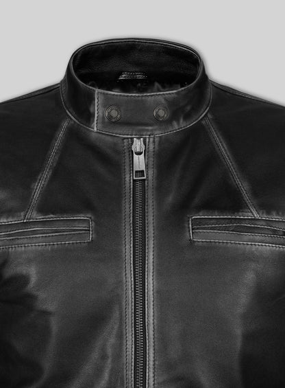 Rubbed Black Zac Efron 17 Again Leather Jacket
