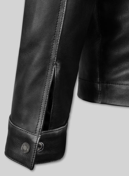 Rubbed Black Zac Efron 17 Again Leather Jacket
