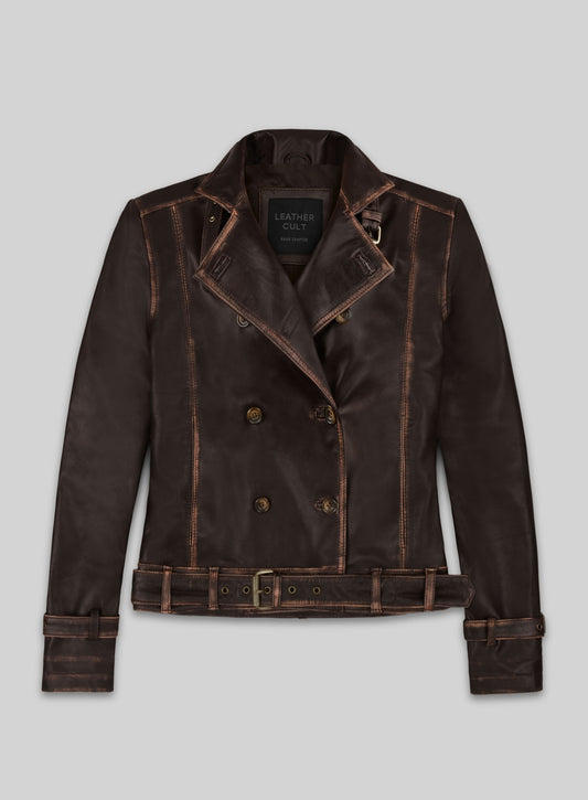 Rubbed Brown Captain America Scarlett Johansson Leather Jacket