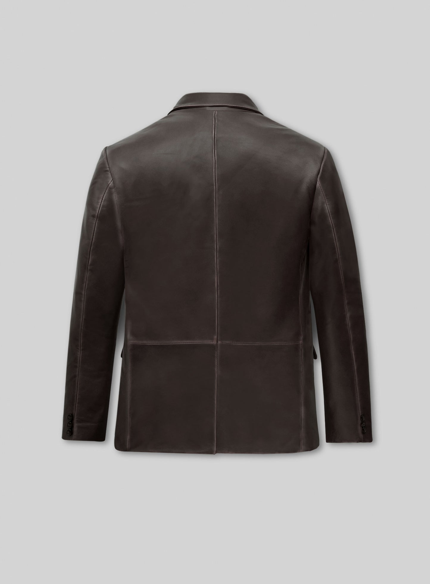 Rubbed Brown Leather Blazer