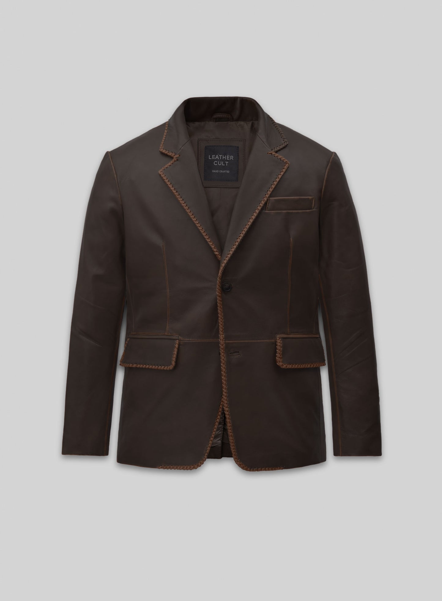Rubbed Brown Medieval Leather Blazer