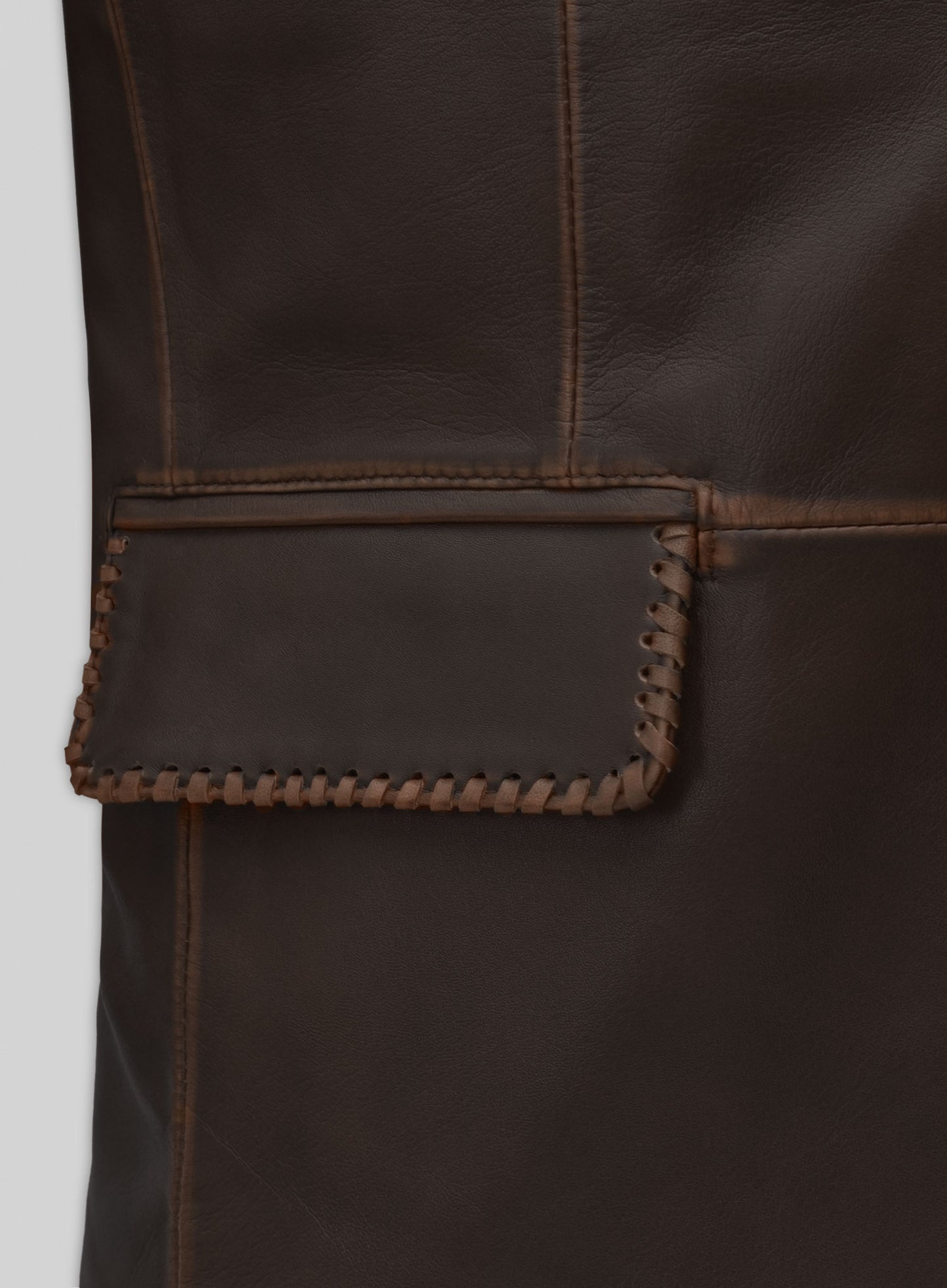 Rubbed Brown Medieval Leather Blazer
