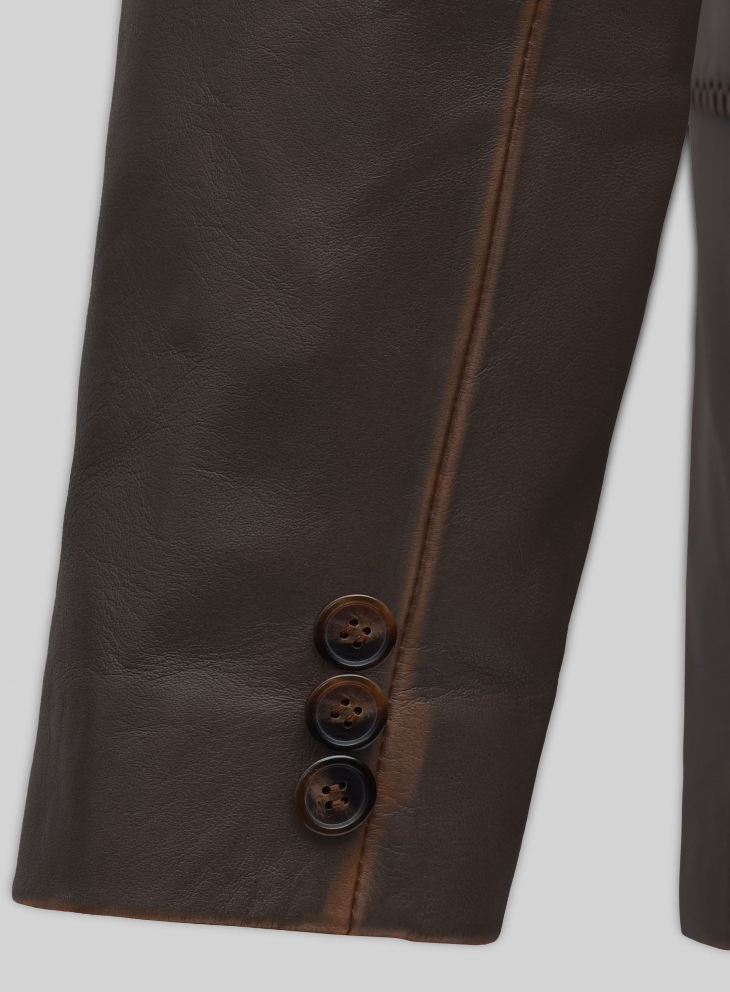 Rubbed Brown Medieval Leather Blazer