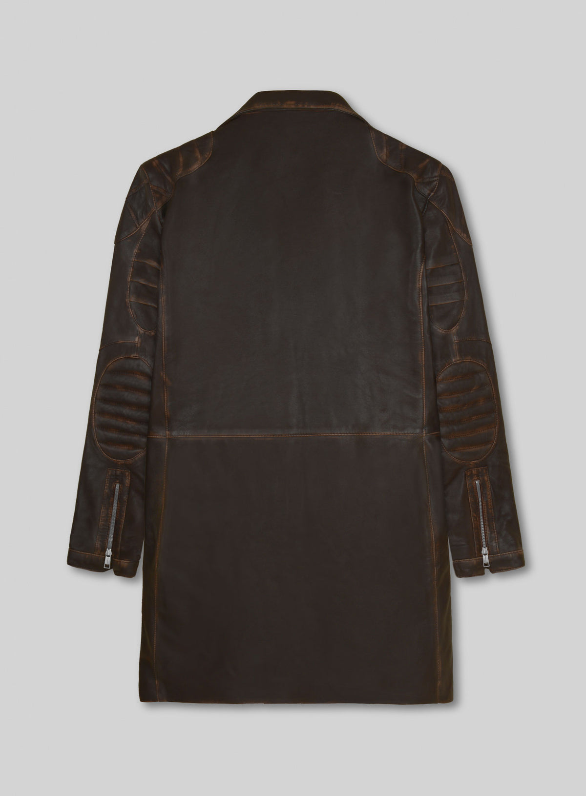 Rubbed Brown Will Smith I Robot Leather Trench Coat