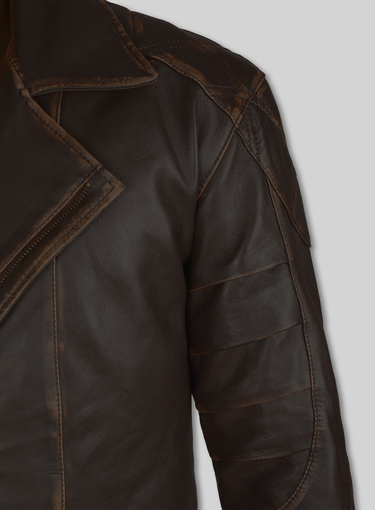 Rubbed Brown Will Smith I Robot Leather Trench Coat