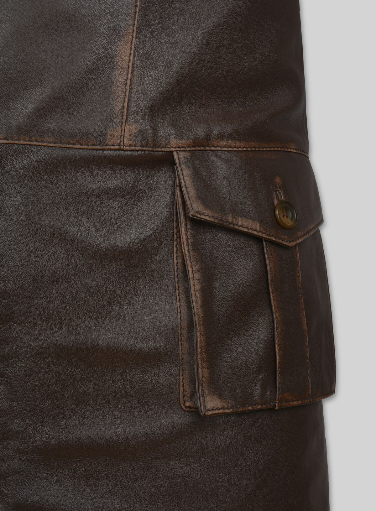 Rubbed Brown Will Smith I Robot Leather Trench Coat