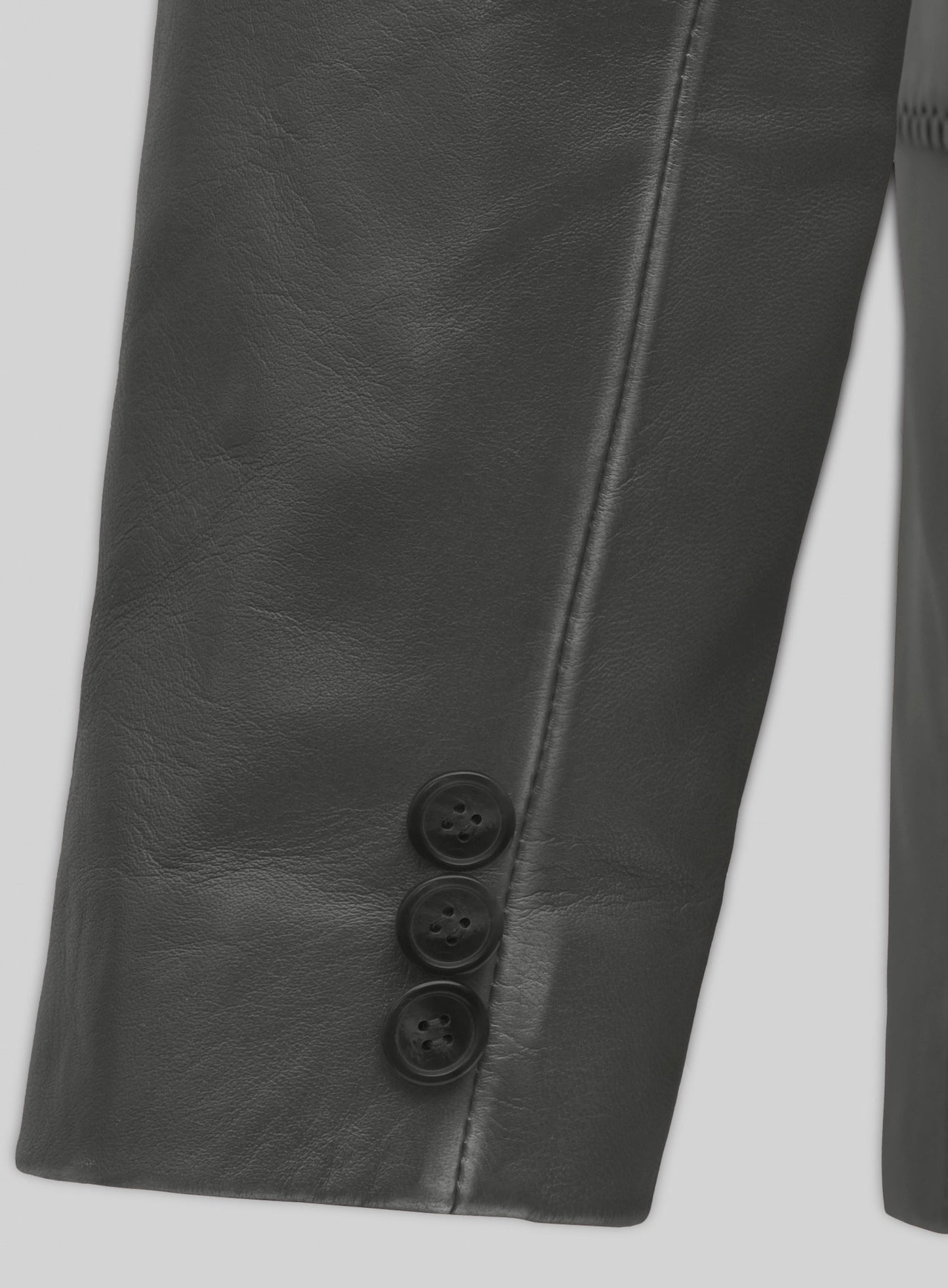 Rubbed Charcoal Medieval Leather Blazer