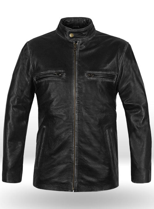 Rubbed Black Mark Wahlberg Contraband Leather Jacket - LeatherCult