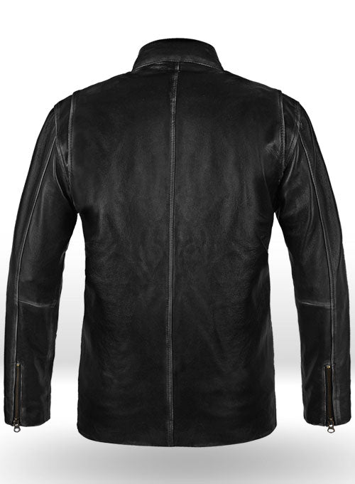 Rubbed Black Mark Wahlberg Contraband Leather Jacket - LeatherCult
