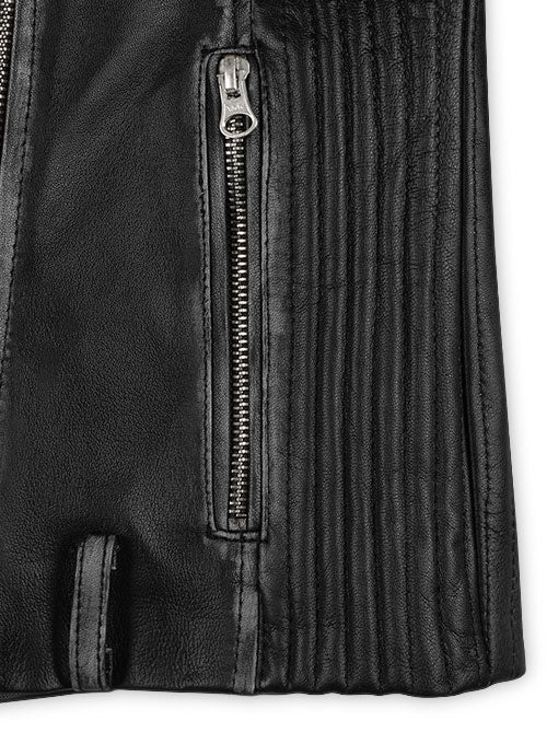 Rubbed Black Leather Jacket # 234 - LeatherCult
