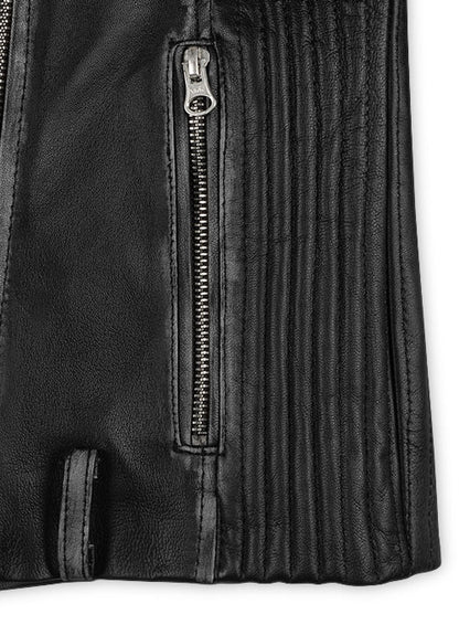 Rubbed Black Leather Jacket # 234 - LeatherCult