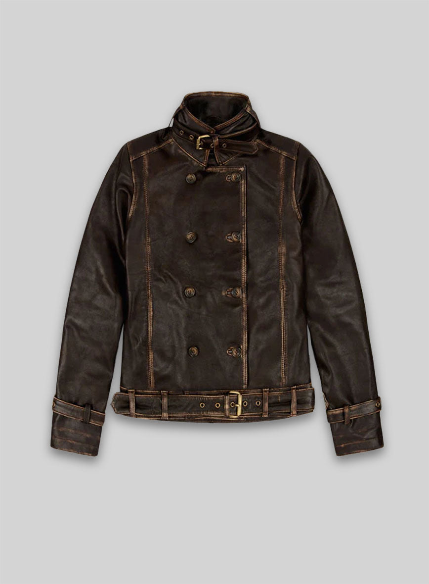 Rubbed Brown Captain America Scarlett Johansson Leather Jacket