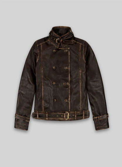Rubbed Brown Captain America Scarlett Johansson Leather Jacket