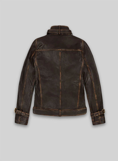 Rubbed Brown Captain America Scarlett Johansson Leather Jacket