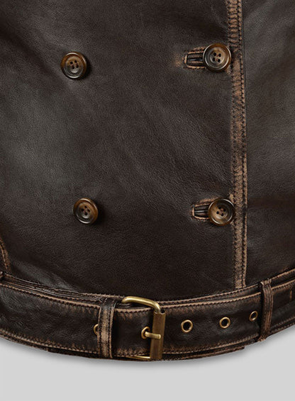 Rubbed Brown Captain America Scarlett Johansson Leather Jacket