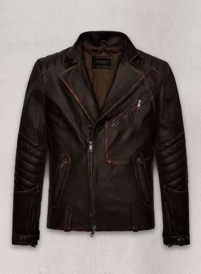 Rubbed Brown David Leather Jacket - LeatherCult