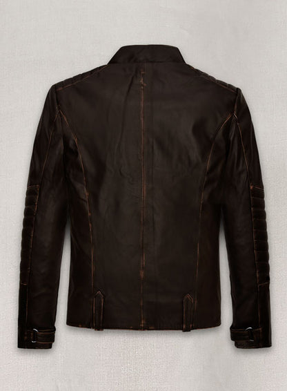 Rubbed Brown David Leather Jacket - LeatherCult