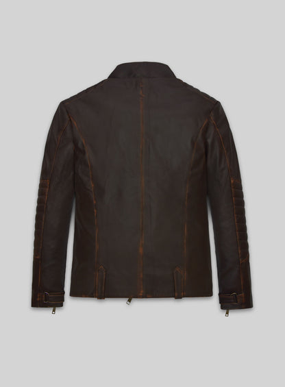 Rubbed Brown David Leather Jacket