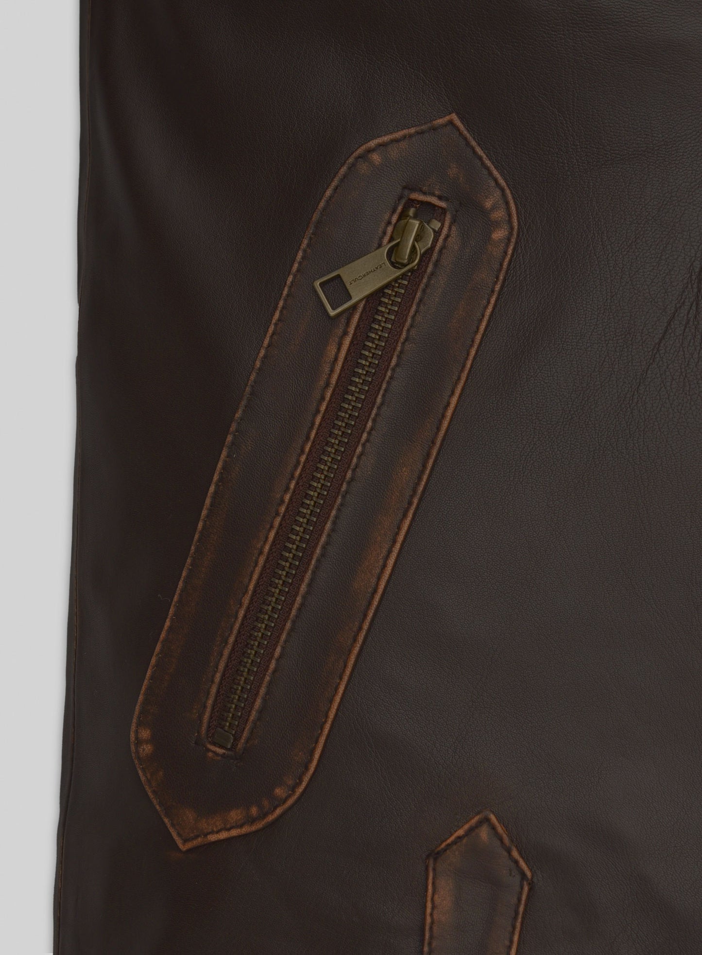Rubbed Brown David Leather Jacket