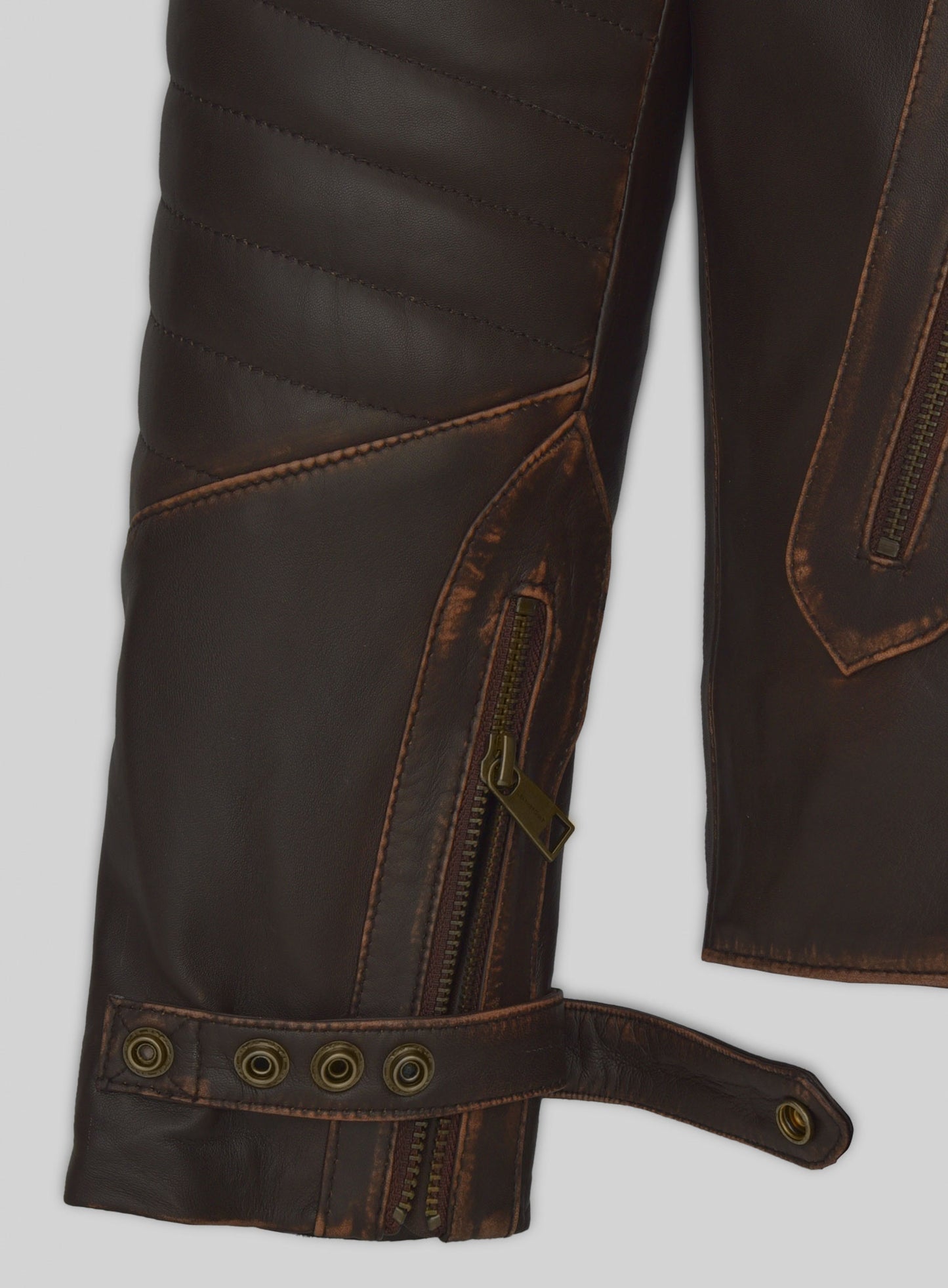 Rubbed Brown David Leather Jacket