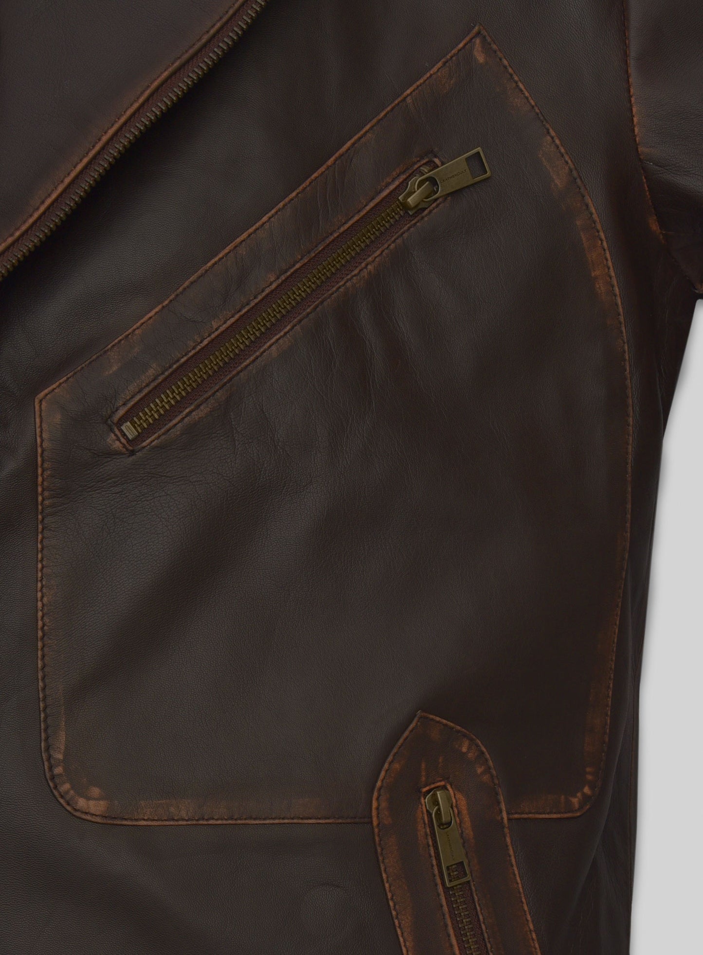 Rubbed Brown David Leather Jacket