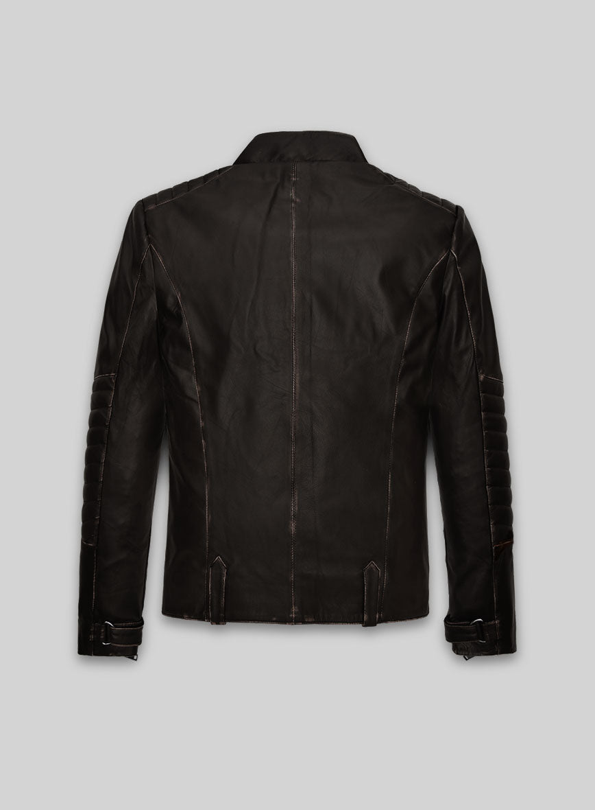 Rubbed Brown David Leather Jacket