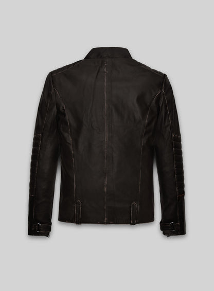 Rubbed Brown David Leather Jacket
