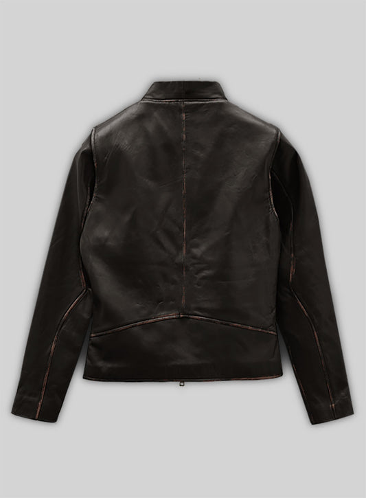 Rubbed Brown Leather Jacket # 287