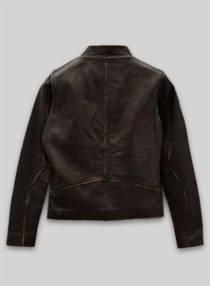 Rubbed Brown Leather Jacket # 287