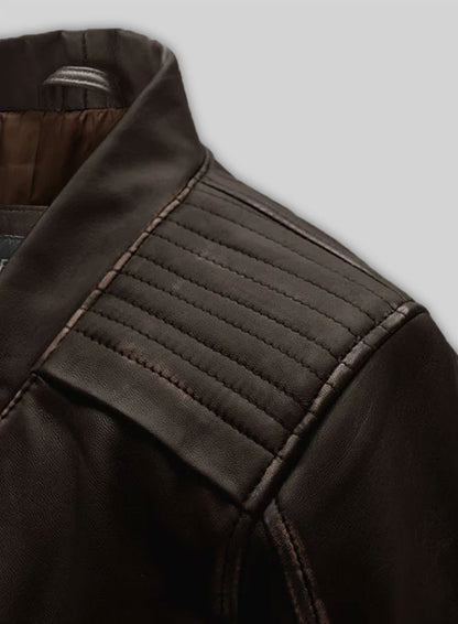 Rubbed Brown Leather Jacket # 287