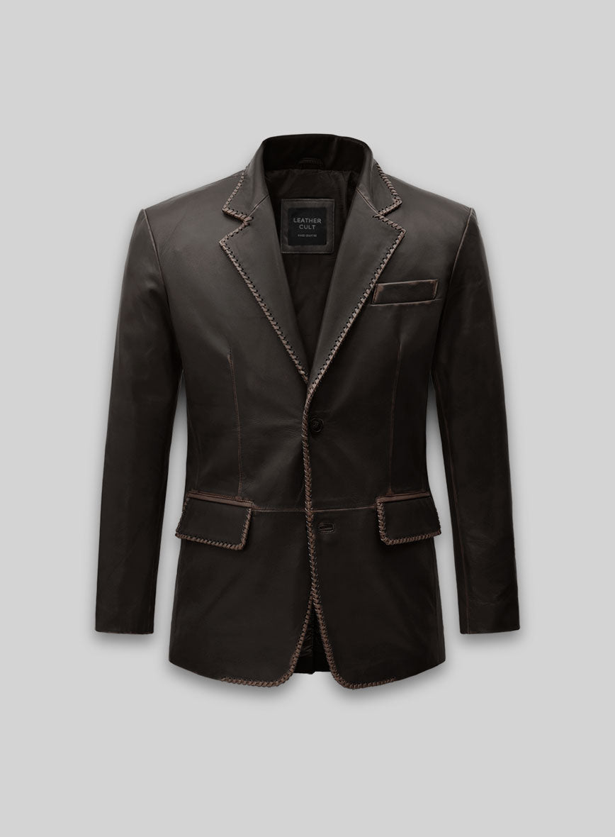 Rubbed Brown Medieval Leather Blazer