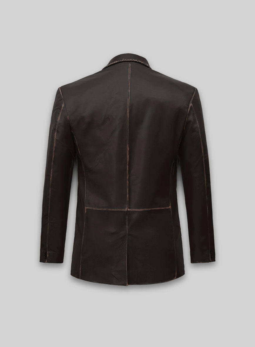 Rubbed Brown Medieval Leather Blazer