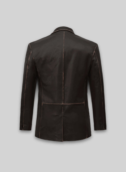 Rubbed Brown Medieval Leather Blazer