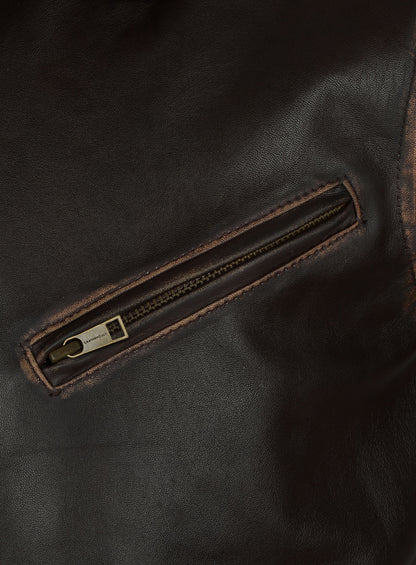 Rubbed Brown Taylor Lautner The Twilight Saga Leather Jacket