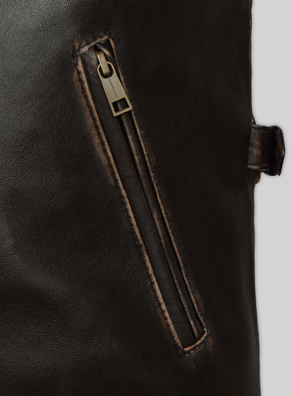 Rubbed Brown Taylor Lautner The Twilight Saga Leather Jacket
